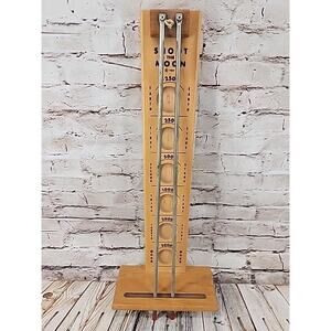 Vintage SHOOT THE MOON 1959 by Drueke Wooden Skill Game, (Missing Ball)